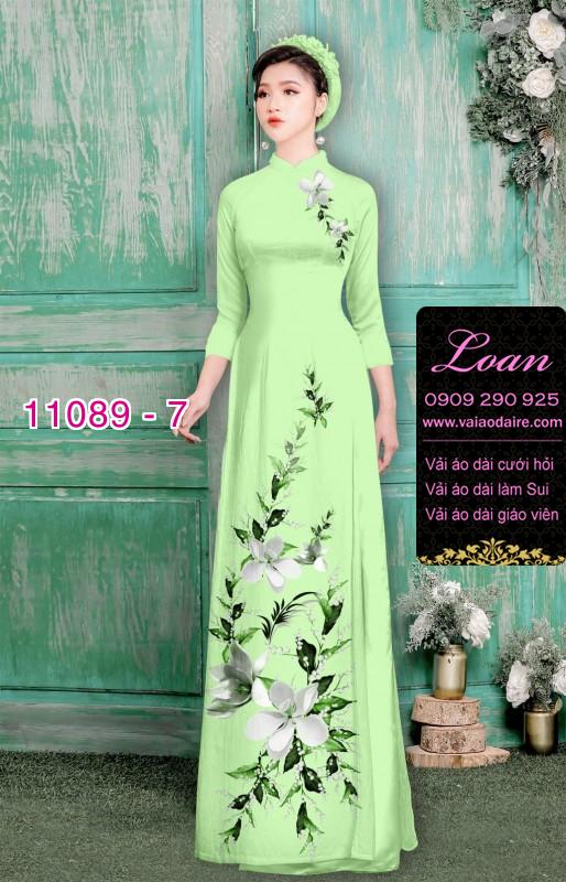 Vải áo dài hoa 3D