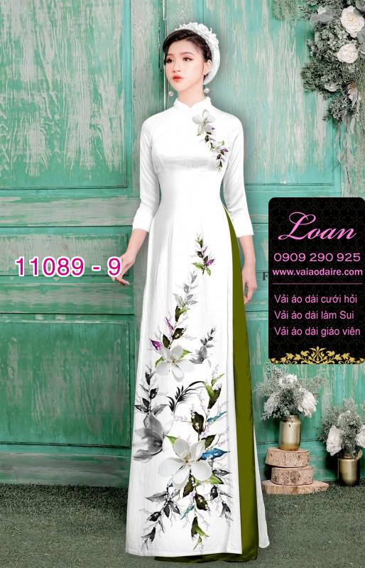 Vải áo dài hoa 3D