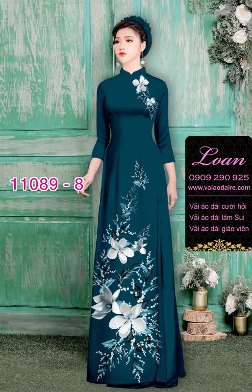 Vải áo dài hoa 3D