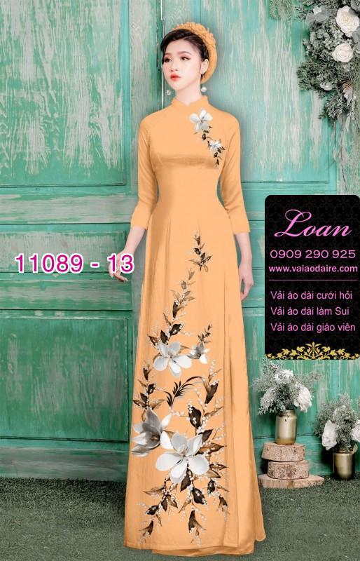 Vải áo dài hoa 3D