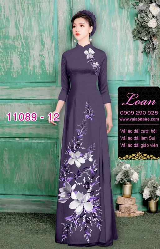 Vải áo dài hoa 3D
