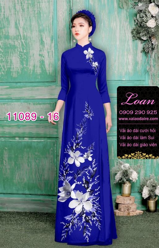 Vải áo dài hoa 3D