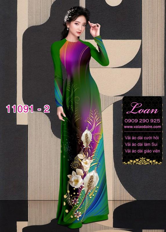 Vải áo dài hoa 3D