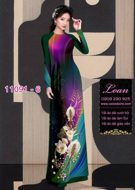 Vải áo dài hoa 3D