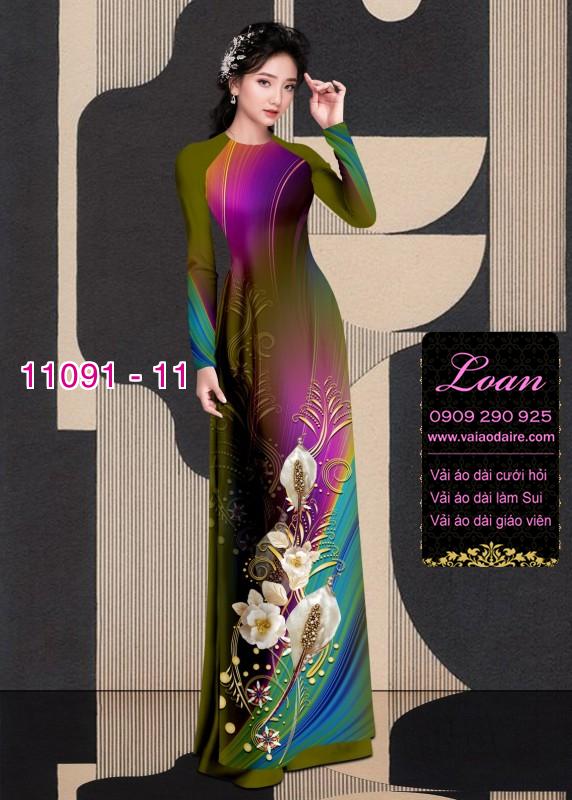 Vải áo dài hoa 3D
