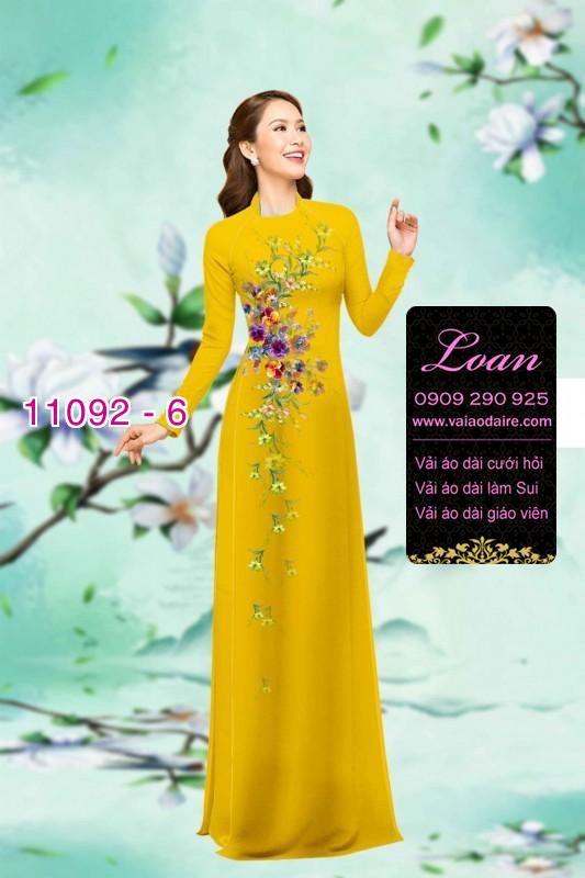 Vải áo dài hoa 3D