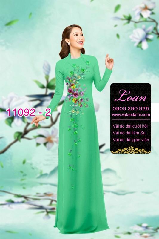 Vải áo dài hoa 3D