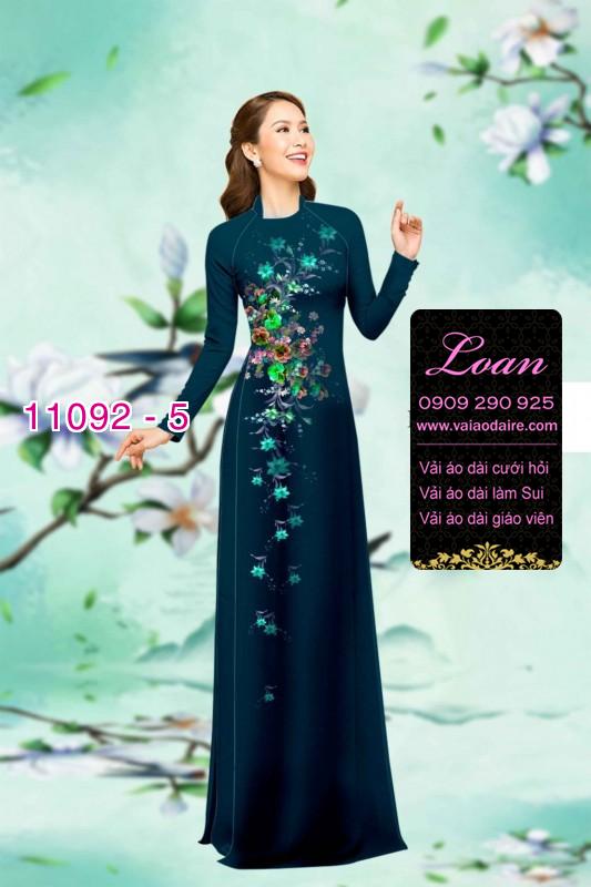 Vải áo dài hoa 3D
