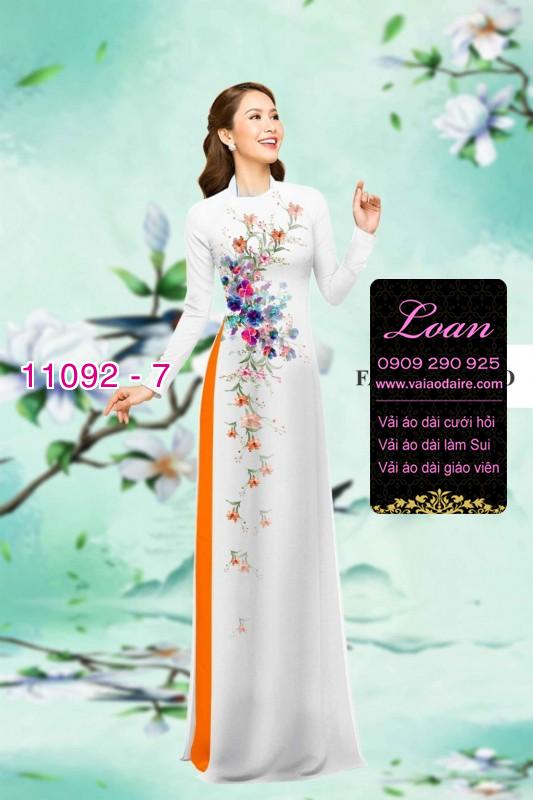 Vải áo dài hoa 3D