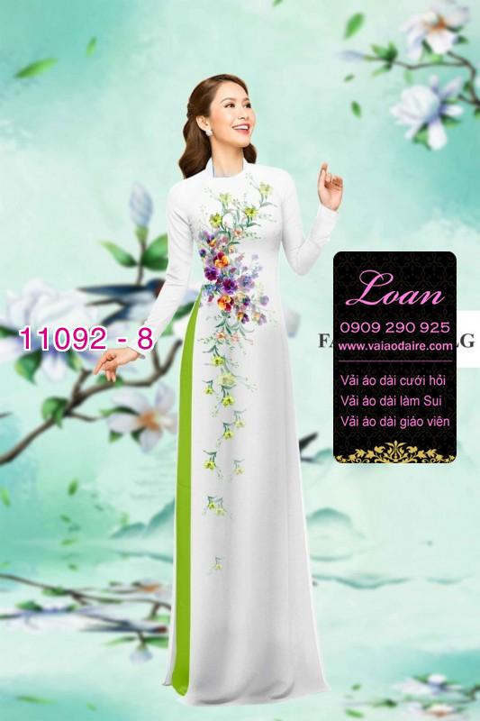 Vải áo dài hoa 3D