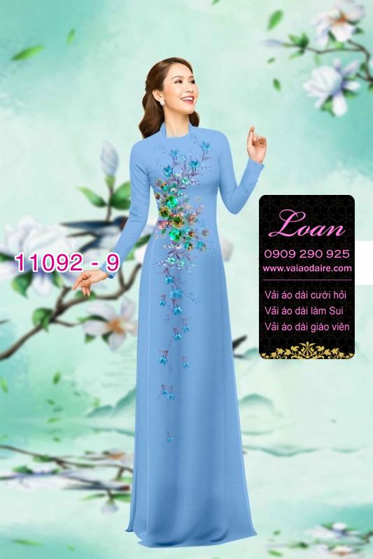 Vải áo dài hoa 3D
