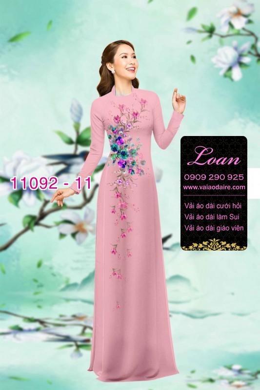 Vải áo dài hoa 3D