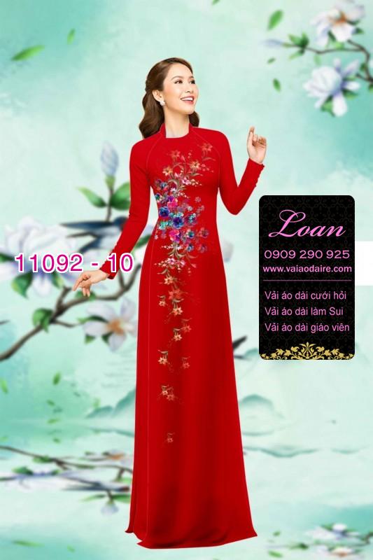 Vải áo dài hoa 3D