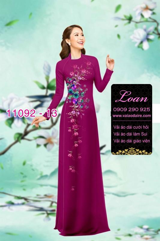 Vải áo dài hoa 3D