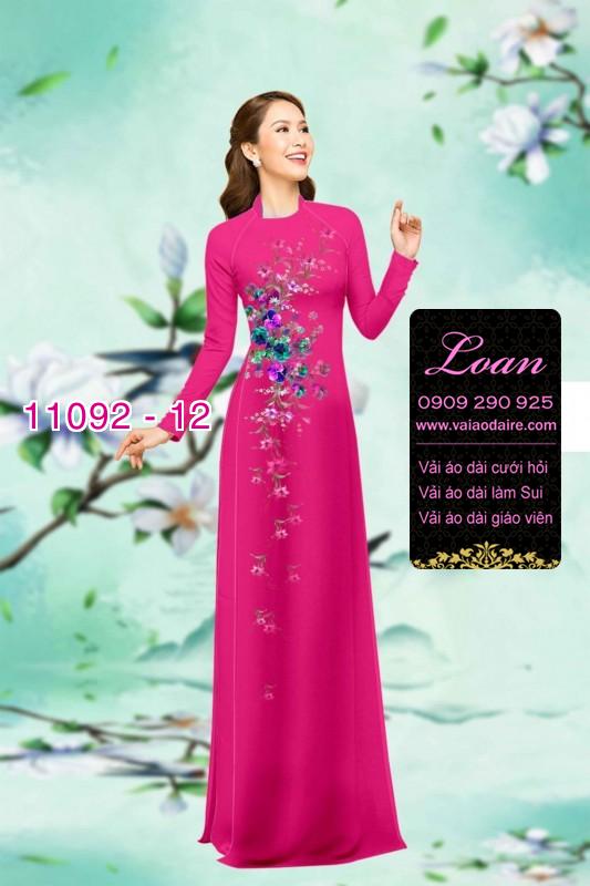 Vải áo dài hoa 3D