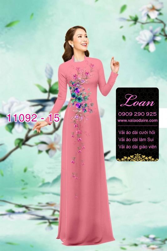 Vải áo dài hoa 3D