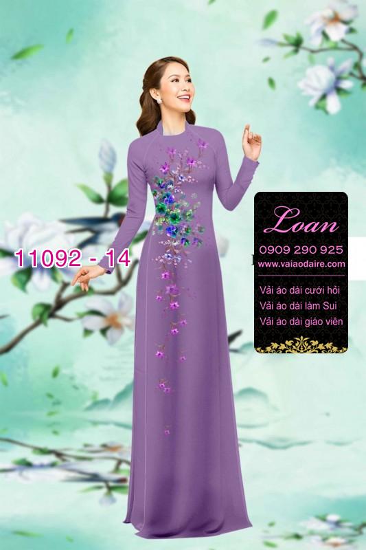 Vải áo dài hoa 3D