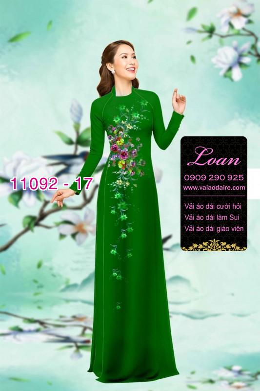 Vải áo dài hoa 3D