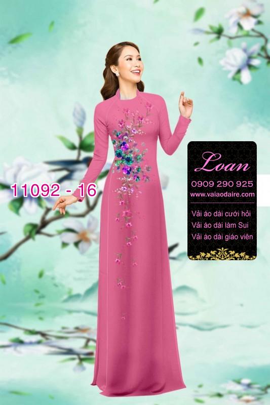 Vải áo dài hoa 3D