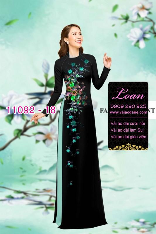 Vải áo dài hoa 3D