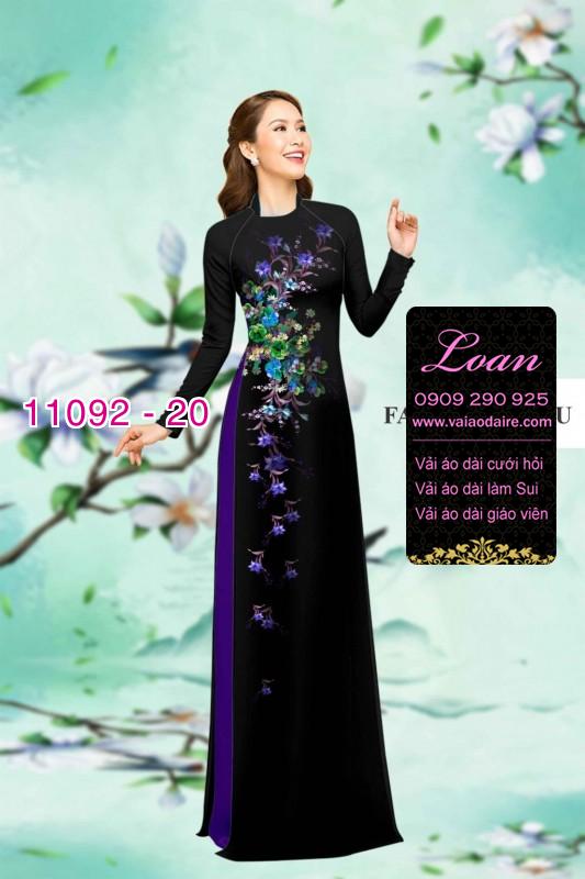 Vải áo dài hoa 3D