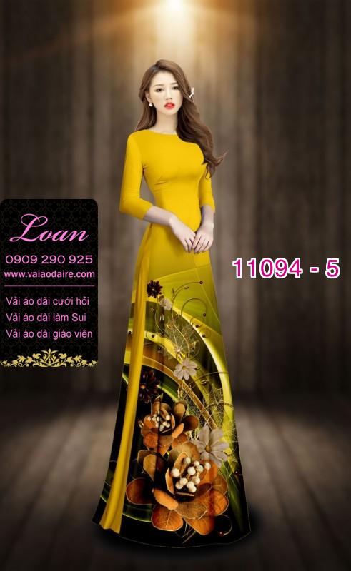 Vải áo dài hoa 3D