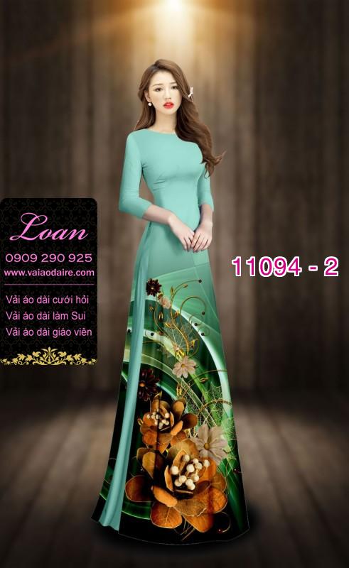 Vải áo dài hoa 3D