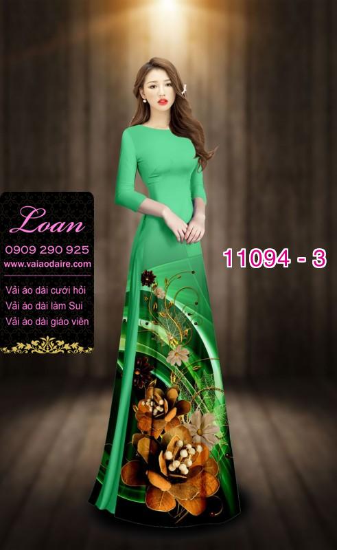 Vải áo dài hoa 3D