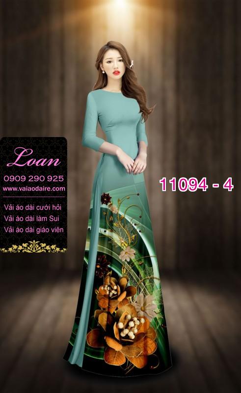 Vải áo dài hoa 3D