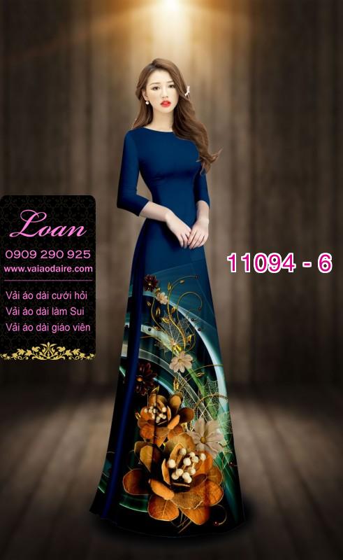 Vải áo dài hoa 3D