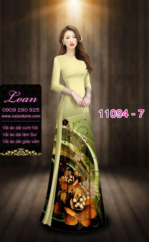 Vải áo dài hoa 3D