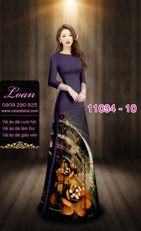 Vải áo dài hoa 3D