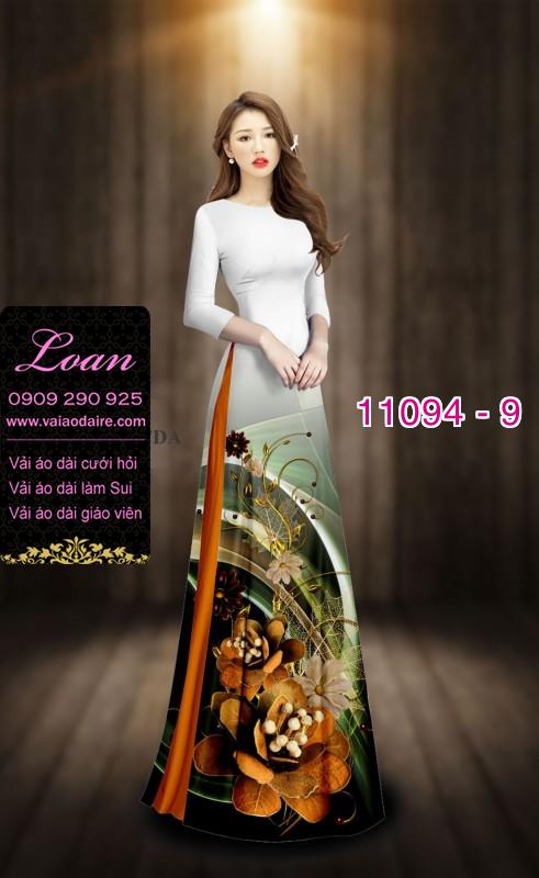 Vải áo dài hoa 3D