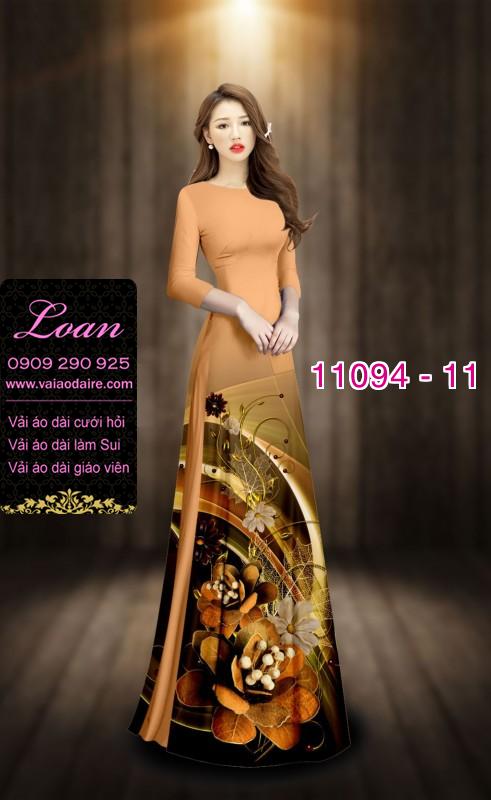 Vải áo dài hoa 3D
