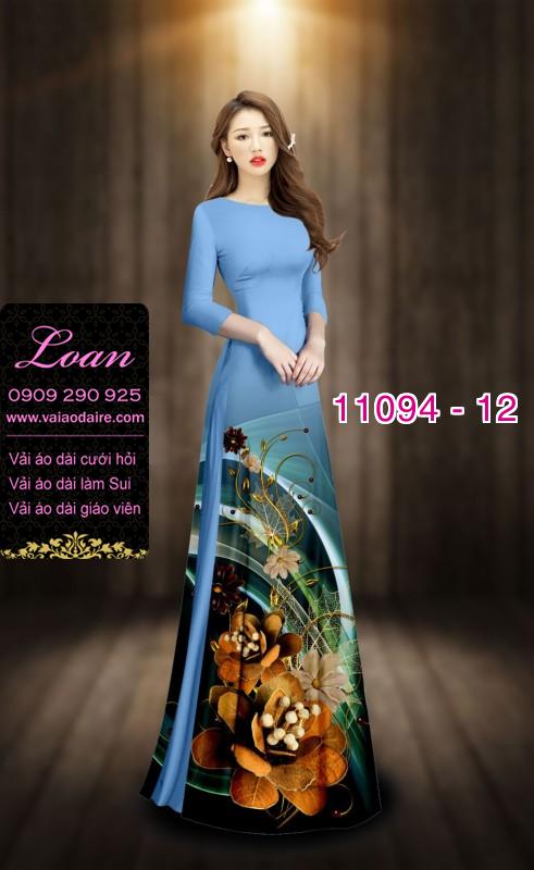 Vải áo dài hoa 3D