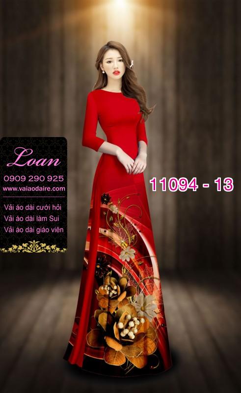 Vải áo dài hoa 3D