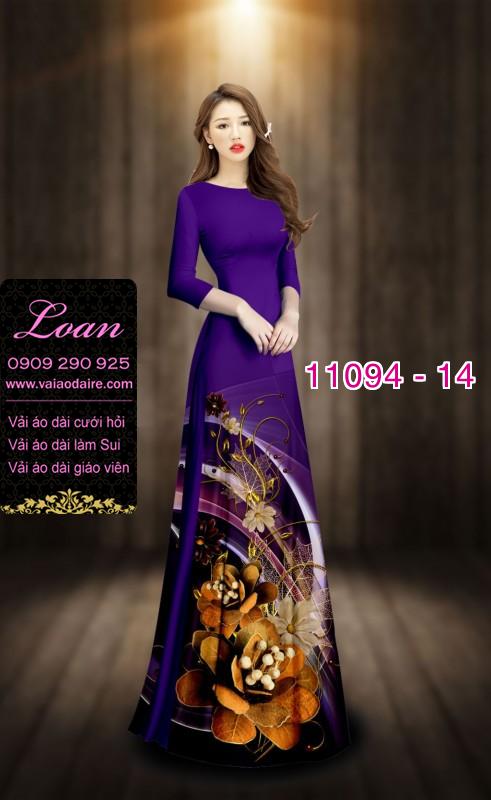 Vải áo dài hoa 3D