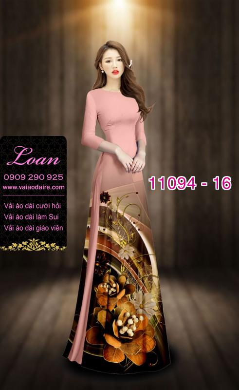 Vải áo dài hoa 3D