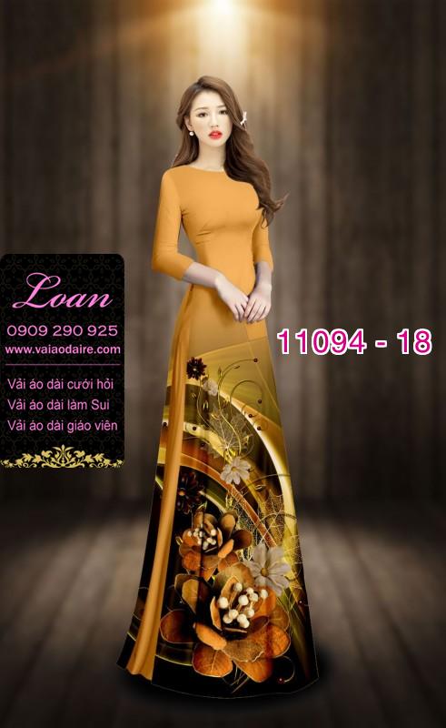 Vải áo dài hoa 3D
