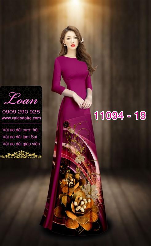 Vải áo dài hoa 3D