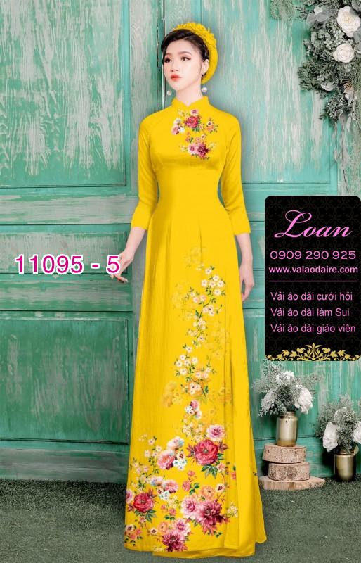 Vải áo dài hoa 3D
