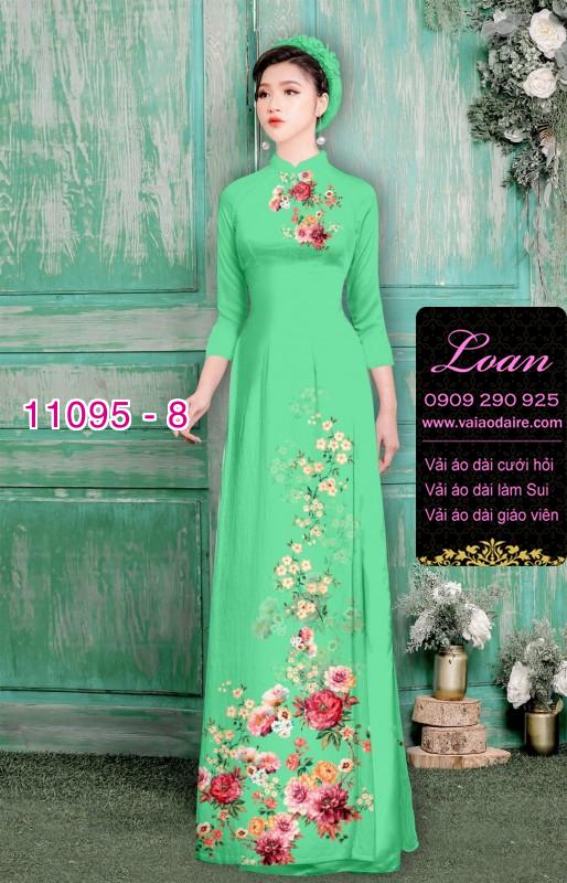 Vải áo dài hoa 3D