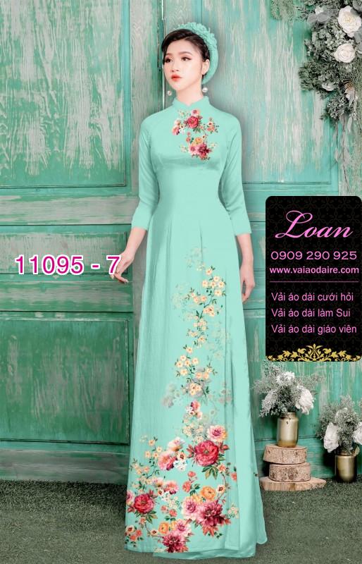 Vải áo dài hoa 3D