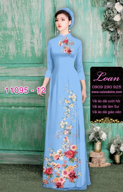 Vải áo dài hoa 3D