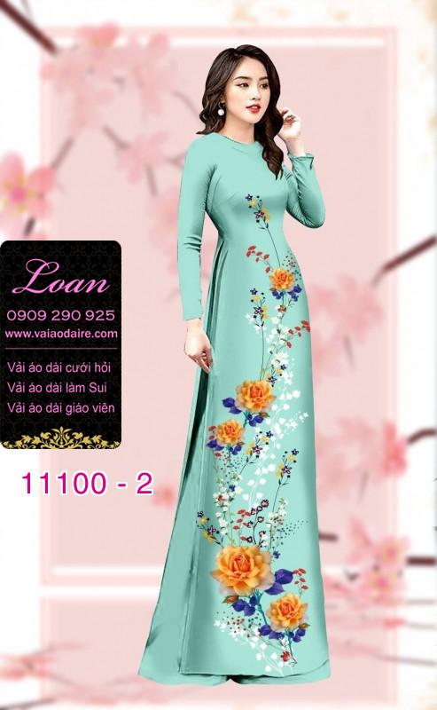 Vải áo dài hoa 3D