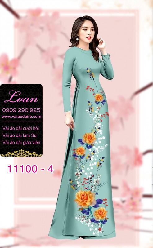 Vải áo dài hoa 3D