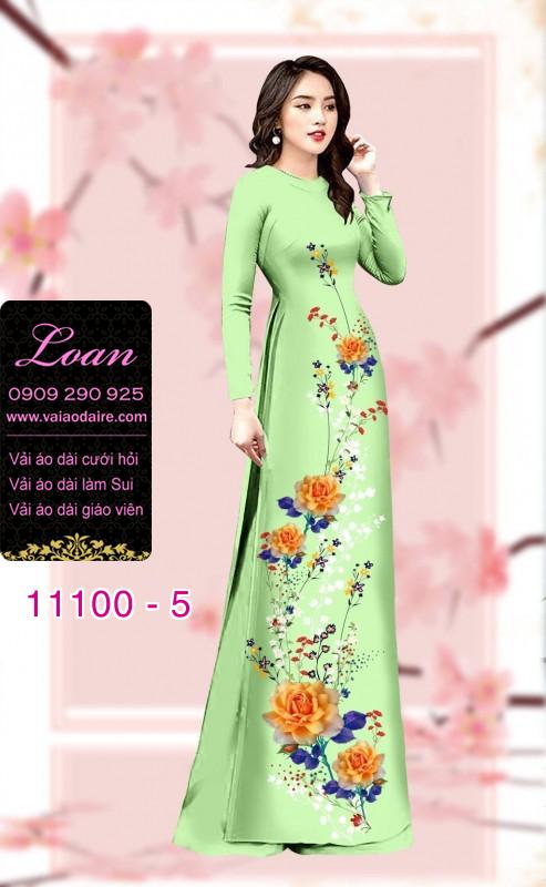 Vải áo dài hoa 3D