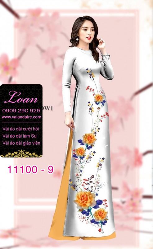 Vải áo dài hoa 3D