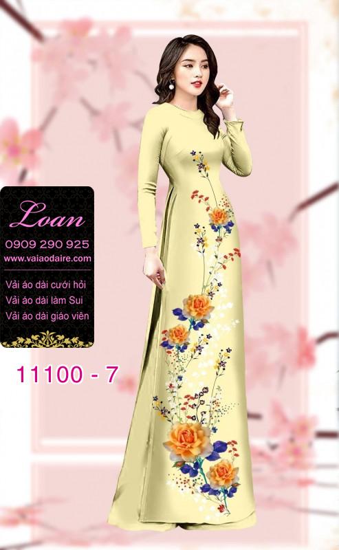 Vải áo dài hoa 3D