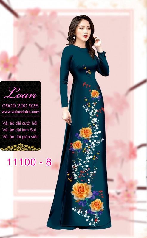 Vải áo dài hoa 3D